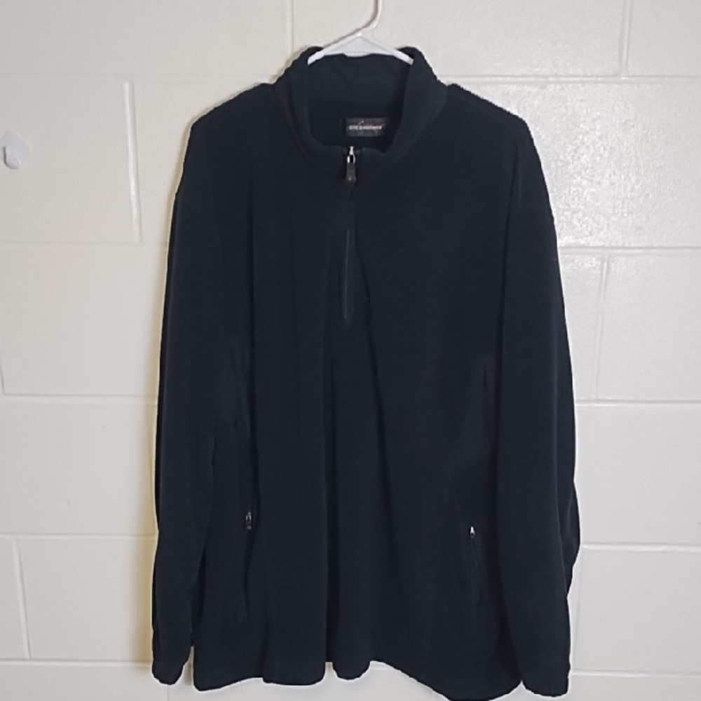 Greg Norman Collection Black Corded Fleece 1/4 Zip Golf Jacket